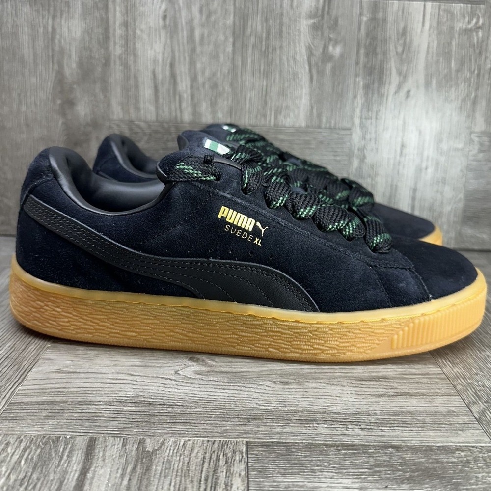 Puma Suede XL Kids 6.5 Black Gum Chunky Skater Retro Streetwear NEW